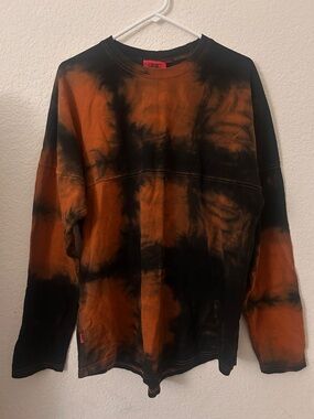 GRKC Tie-Dye Long Sleeve Shirt in Orange & Black - Oversized Fit